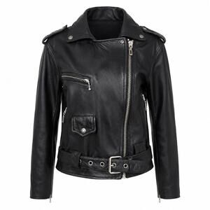 VTG Virginia Slims V Wear Women’s 100% Black Leather Motorcycle Jacket S